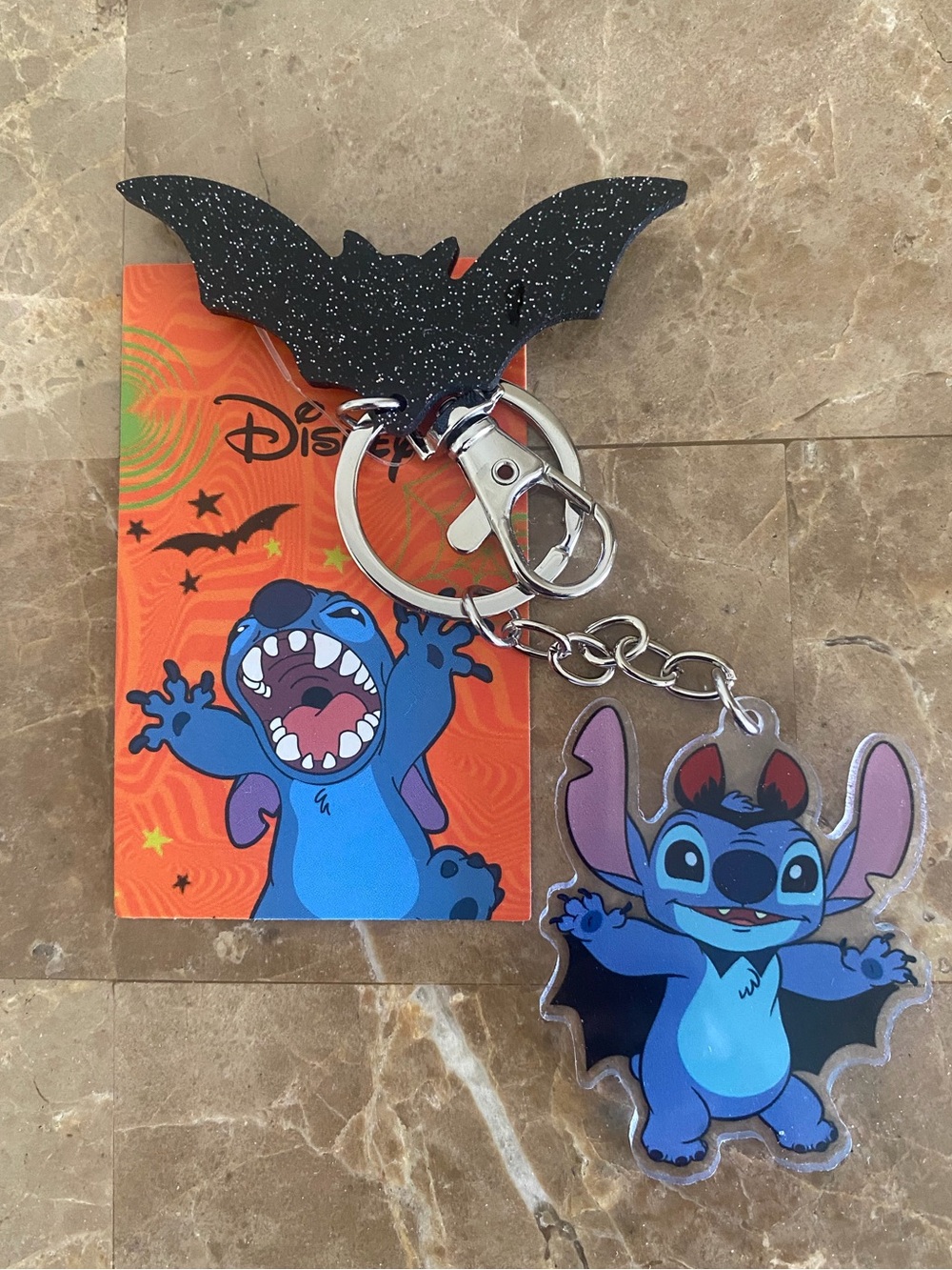 Disney Stitch as Bat bag charm Keychain NWT. Perfect for Halloween season